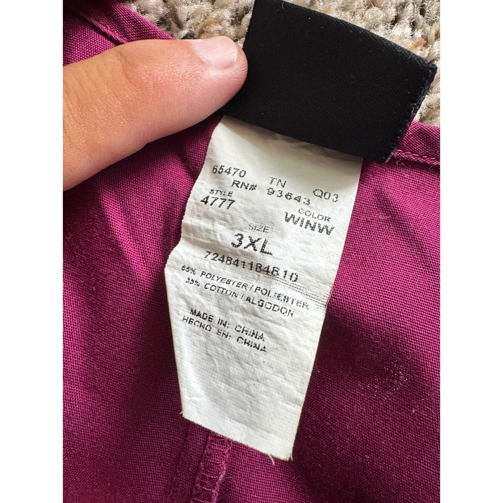 Cherokee Workwear Scrub Set 3XL Wine Burgundy V-Neck Top Drawstring Cargo Pants